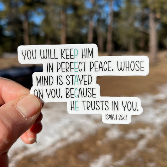 Isaiah 26:3 Vinyl Sticker