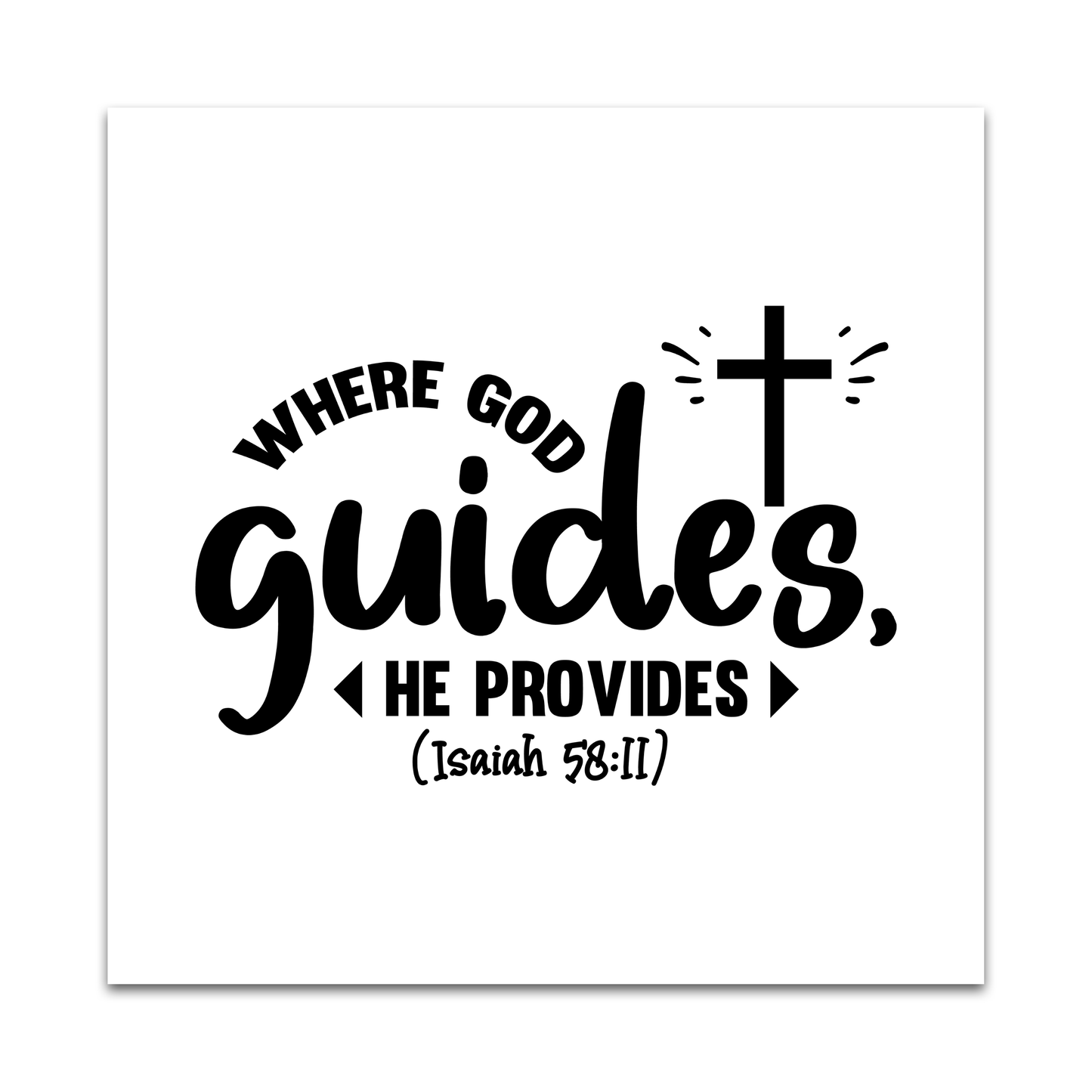 Precut Bible Quilt Square - Where God Guides, He Provides, Isaiah 58:11
