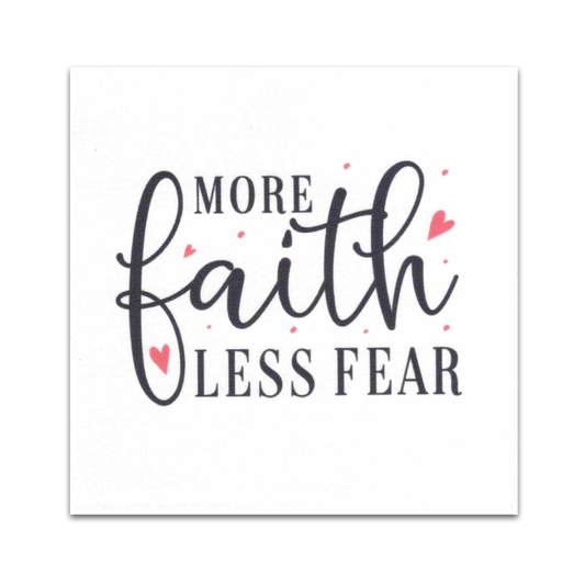 Precut Bible Quilt Square - More Faith, Less Fear