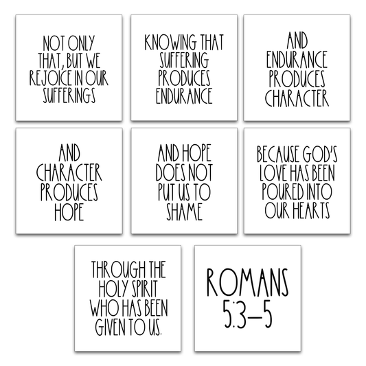 Set of 8 Precut Quilt Squares - Romans 5:3-5