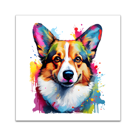 Colorful Corgi Precut Quilt Square