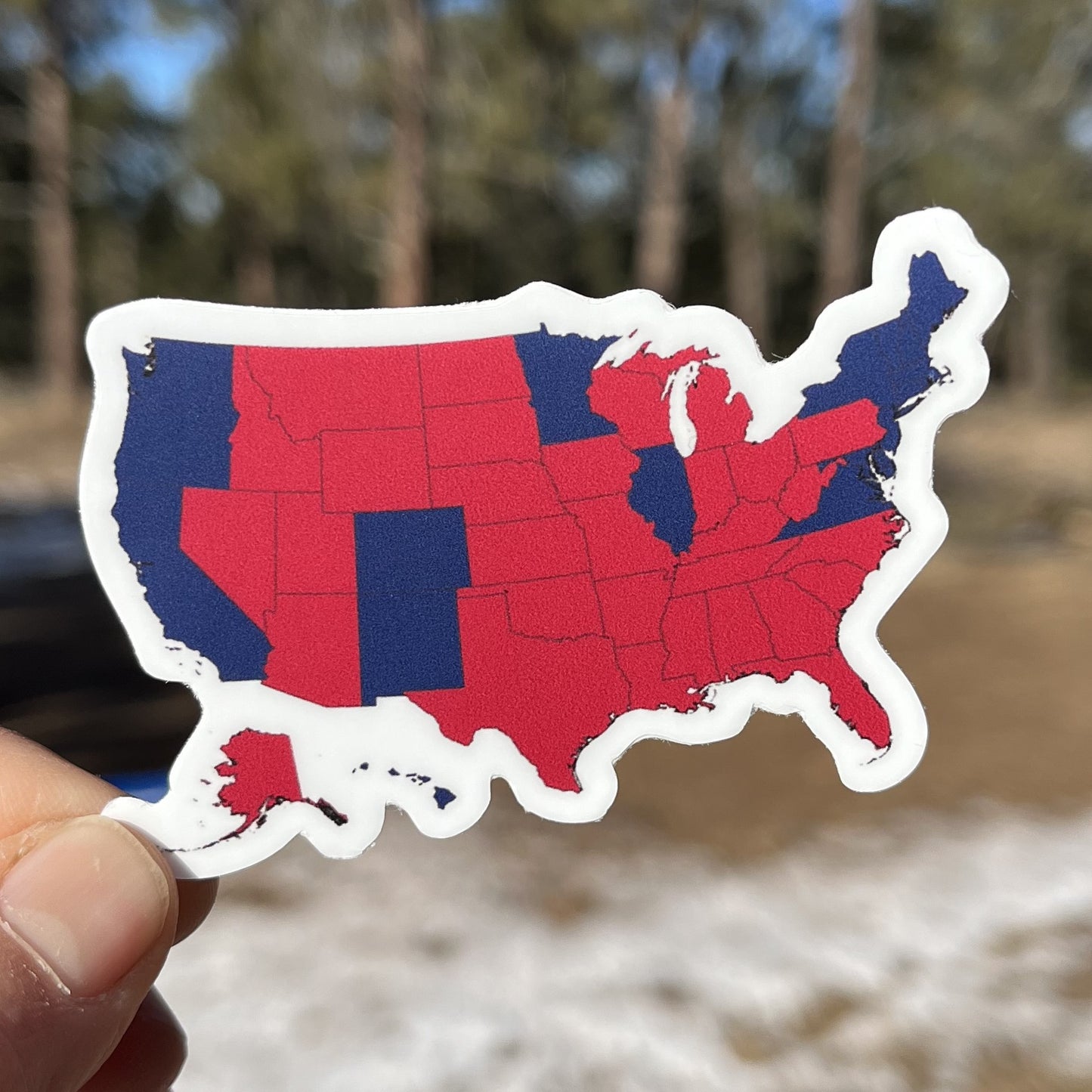 Patriotic United States Map Sticker