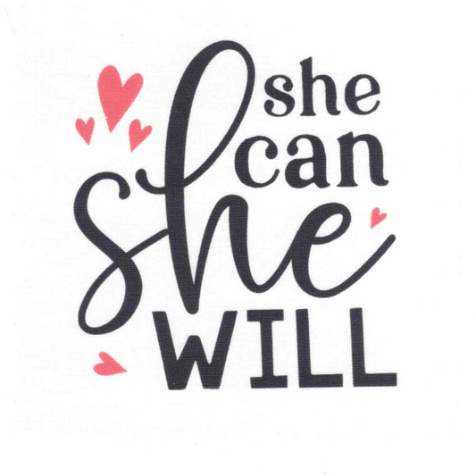 Precut Bible Quilt Square - She Can; She Will